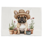 Franse Bulldog Tuinieren Bloempotten Groot Cadeauzakje (Achterkant)