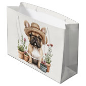 Franse Bulldog Tuinieren Bloempotten Groot Cadeauzakje (Achterkant Gekanteld)