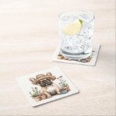 Franse Bulldog Tuinieren Bloempotten Kartonnen Onderzetters (Insitu)