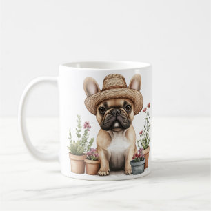 Franse Bulldog Tuinieren Bloempotten Koffiemok
