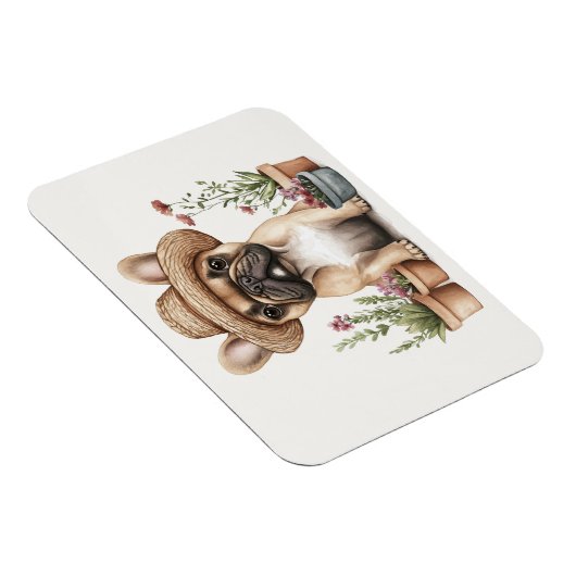 Franse Bulldog Tuinieren Bloempotten Magneet (Rechterzijde)