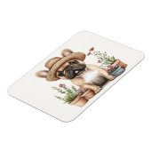 Franse Bulldog Tuinieren Bloempotten Magneet (Linkerzijde)