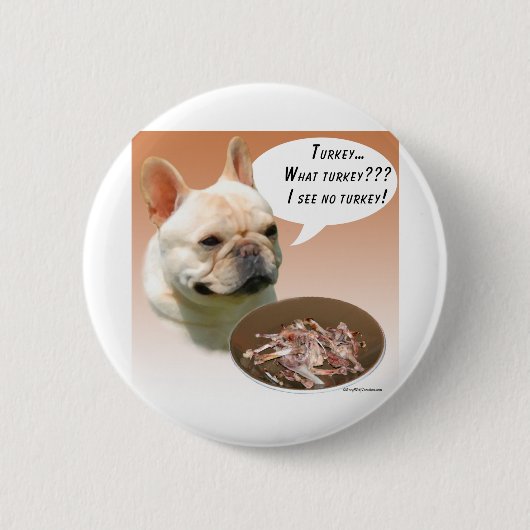 Franse Bulldog Turkije Ronde Button 5,7 Cm (Voorkant)