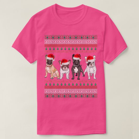 Franse Bulldog Ugly kerstSweater T-shirt (Design voorkant)