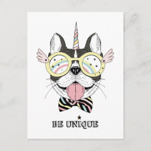 Franse Bulldog Unicorn Briefkaart
