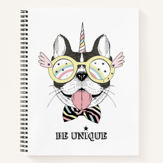 Franse Bulldog Unicorn Notitieboek (Voorkant)
