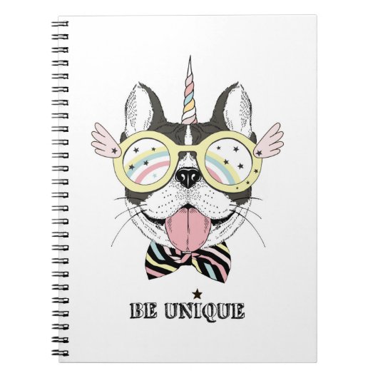 Franse Bulldog Unicorn Notitieboek (Voorkant)