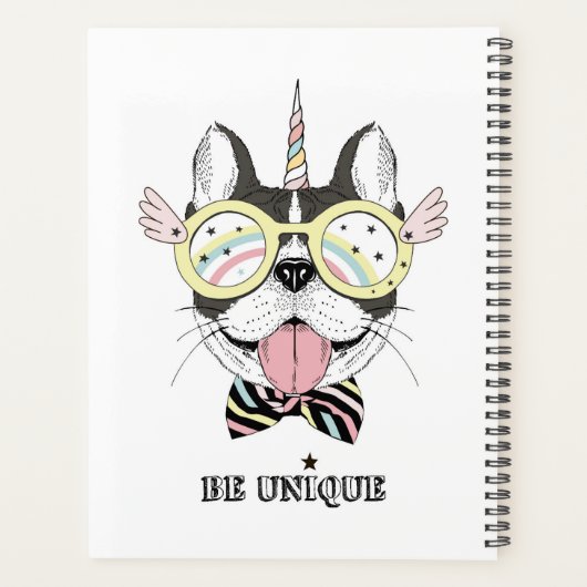 Franse Bulldog Unicorn Planner (Achterkant)