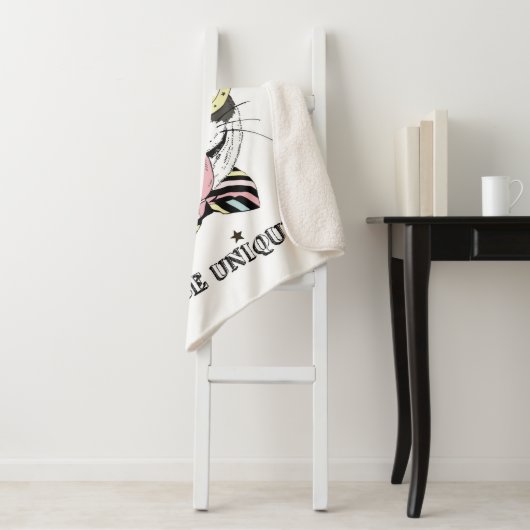 Franse Bulldog Unicorn Sherpa Deken (In situ)