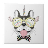 Franse Bulldog Unicorn Tegeltje (Voorkant)