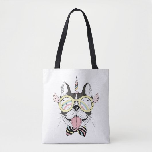 Franse Bulldog Unicorn Tote Bag (Voorkant)