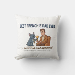 Franse Bulldog Vader Award Grappige Franse Decorat Kussen