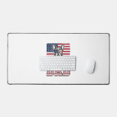 Franse Bulldog Vader Patriottisch Vintage Bureaumat (Keyboard & Muis)