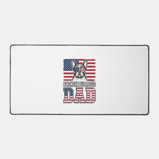 Franse Bulldog Vader Patriottisch Vintage Bureaumat (Voorkant)
