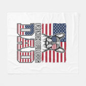 Franse Bulldog Vader Patriottisch Vintage Fleece Deken (Voorkant (Horizontaal))