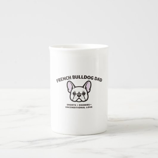 Franse Bulldog Vader  Porselein Kop (Voorkant)