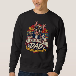 Franse Bulldog Vader Retro Varsity Zonnebril Trui