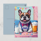 Franse Bulldog Vader Vaderdag Briefkaart (Voorkant / Achterkant)
