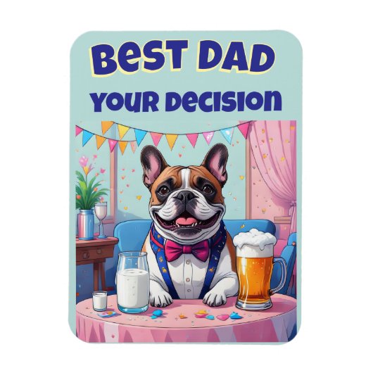 Franse Bulldog Vader Vaderdag Magneet (Verticaal)