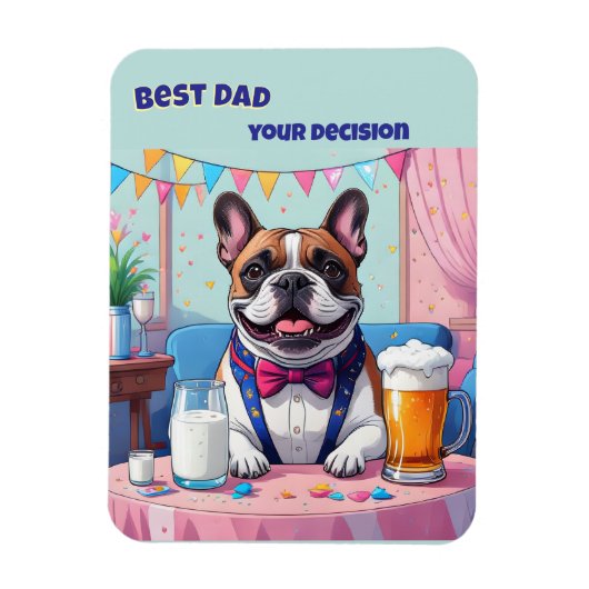 Franse Bulldog Vader Vaderdag Magneet (Verticaal)