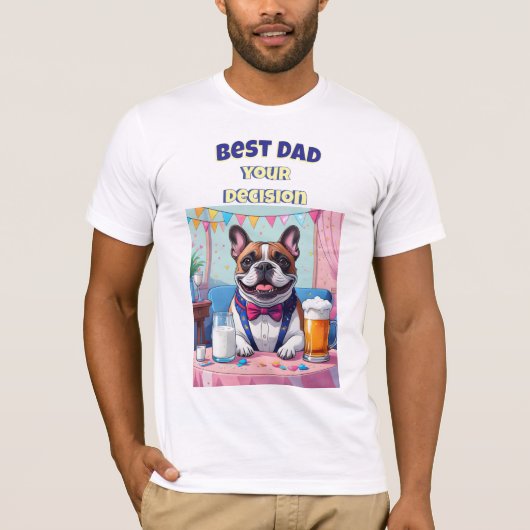 Franse Bulldog Vader Vaderdag T-shirt (Voorkant)