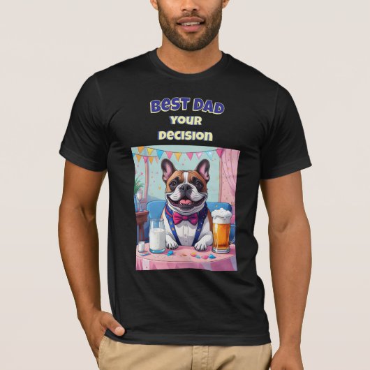 Franse Bulldog Vader Vaderdag T-shirt (Voorkant)