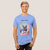 Franse Bulldog Vader Vaderdag Tri-Blend Shirt (Voorkant volledig)