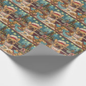 Franse Bulldog Vakantie Bakken: Feestelijke Kerstm Cadeaupapier (Hoek)