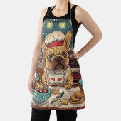 Franse Bulldog Vakantie Bakken: Feestelijke Kerstm Schort (Insitu)