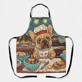 Franse Bulldog Vakantie Bakken: Feestelijke Kerstm Schort (Voorkant)
