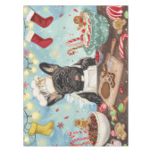 Franse Bulldog Vakantie Bakken: Feestelijke Kerstm Tafelkleed (Voorkant)