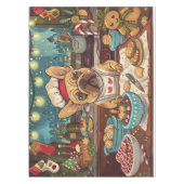 Franse Bulldog Vakantie Bakken: Feestelijke Kerstm Tafelkleed (Voorkant)