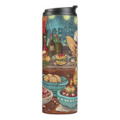 Franse Bulldog Vakantie Bakken: Feestelijke Kerstm Thermosbeker (Gedraaid links)