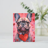 Franse Bulldog Valentijnsdag Briefkaart (Staand voorkant)