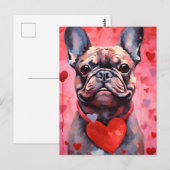 Franse Bulldog Valentijnsdag Briefkaart (Voorkant / Achterkant)