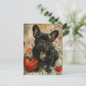 Franse Bulldog Valentijnsdag  Briefkaart (Staand voorkant)