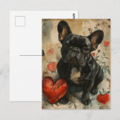 Franse Bulldog Valentijnsdag  Briefkaart (Voorkant / Achterkant)