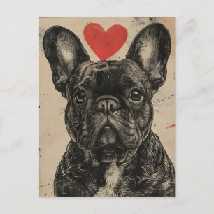 Franse bulldog  Valentijnsdag Briefkaart