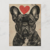 Franse bulldog  Valentijnsdag Briefkaart (Voorkant)