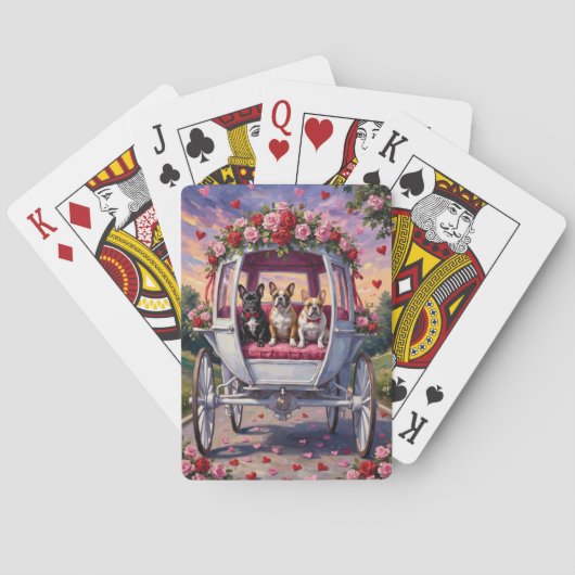 Franse Bulldog Valentijnsdag Pokerkaarten (Achterkant)