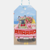 Franse Bulldog Valentijnsdag Truck Cadeaulabel (Voorkant)