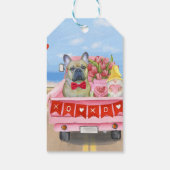 Franse Bulldog Valentijnsdag Truck Cadeaulabel (Achterkant)