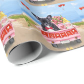 Franse Bulldog Valentijnsdag Truck Cadeaupapier (Rol Hoek)