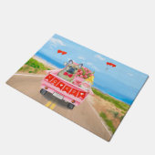 Franse Bulldog Valentijnsdag Truck Deurmat (Schuin)