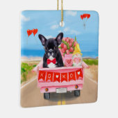 Franse Bulldog Valentijnsdag Truck Keramisch Ornament (Rechts)