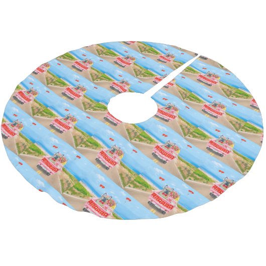 Franse Bulldog Valentijnsdag Truck Kerstboom Rok (Gekanteld)