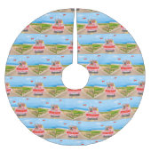 Franse Bulldog Valentijnsdag Truck Kerstboom Rok (Voorkant)