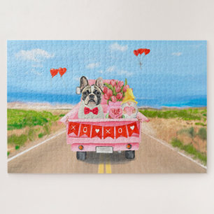 Franse Bulldog Valentijnsdag Truck Legpuzzel
