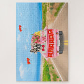 Franse Bulldog Valentijnsdag Truck Legpuzzel (Verticaal)