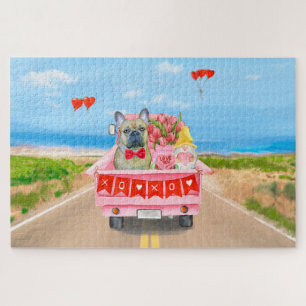 Franse Bulldog Valentijnsdag Truck Legpuzzel